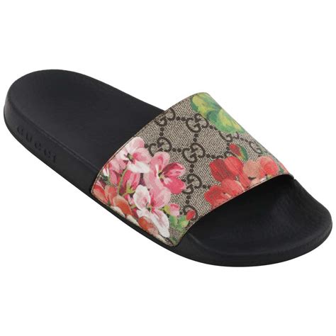 gucci and supreme slides|Gucci supreme floral slides.